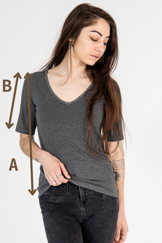 T-Shirt V-Neck - Garment measurements