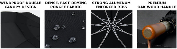 黒の自動防風折りたたみ傘の最高の特徴