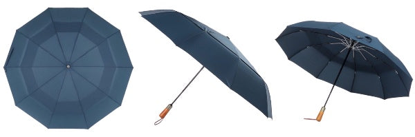 Blue Automatic Windproof Umbrella All Sides