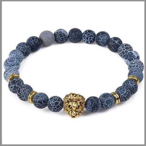 Bracciale con perline di pietra blu