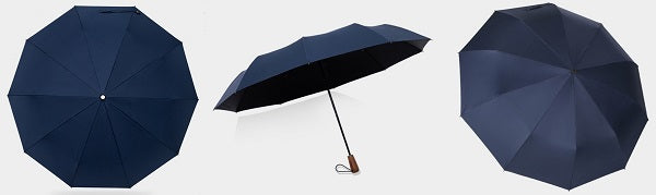 Blue folding windproof umbrella display