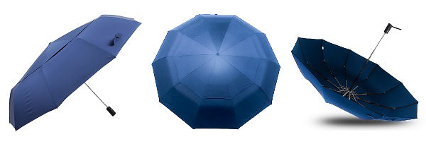 Blue large folding windproof umbrella display