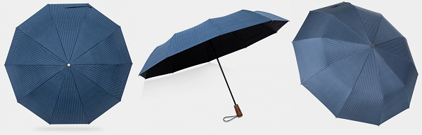 Blue striped folding windproof umbrella display