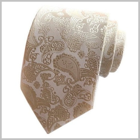 Champagne Gold Paisley Silk Tie
