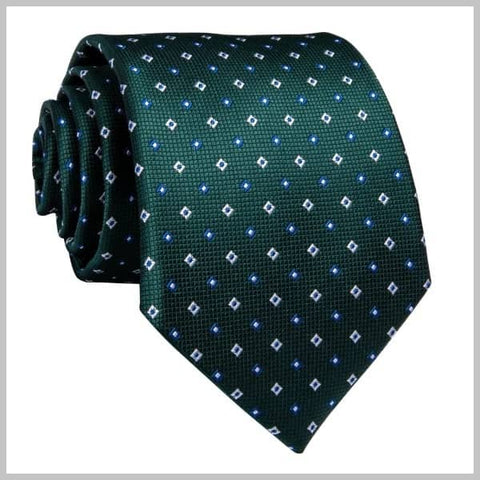 ダークグリーンの水玉模様のネクタイ