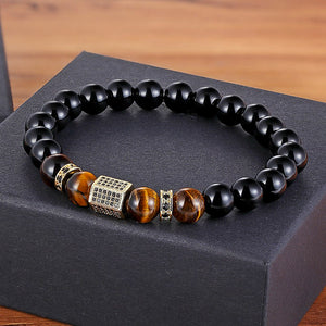 Beaded Tiger Eye Necklace For Men