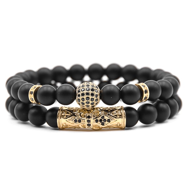 Buy Mewow Trends Black and White Lava Bead Matte Stones Bracelet For Men  And Women (Pack Of 2) Online at Best Prices in India - JioMart.