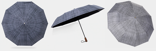 Grey plaid folding windproof umbrella display