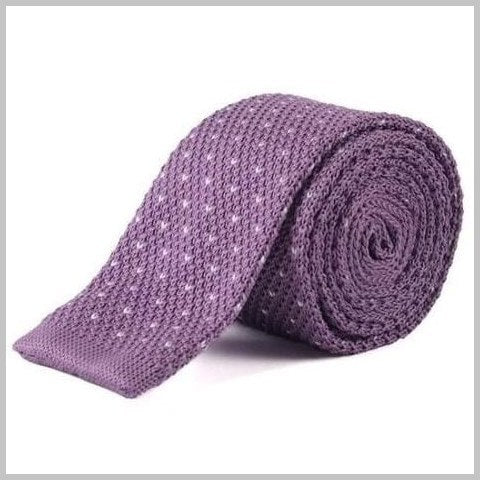 Cravatta in maglia quadrata lilla