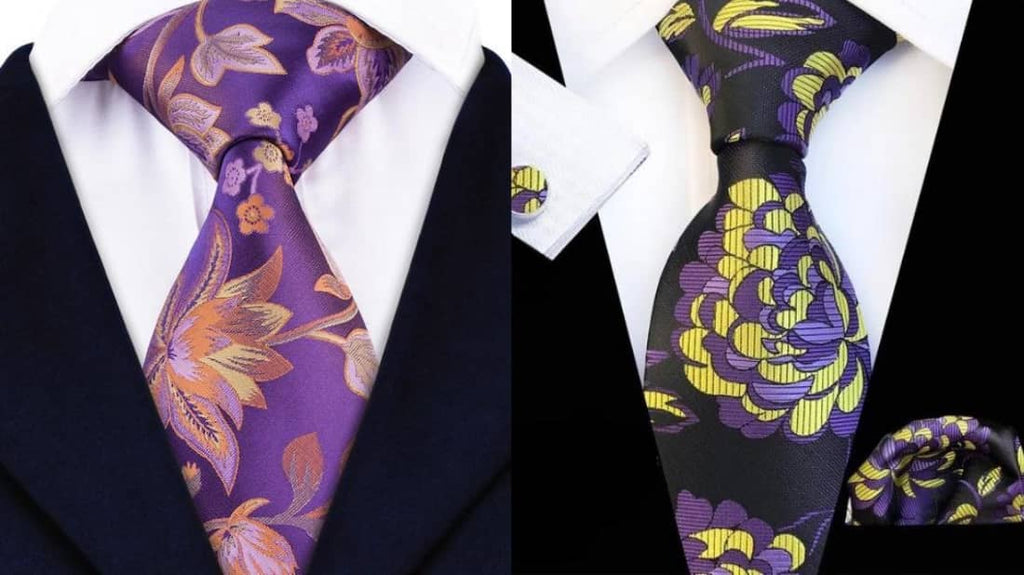 Cravatte floreali viola