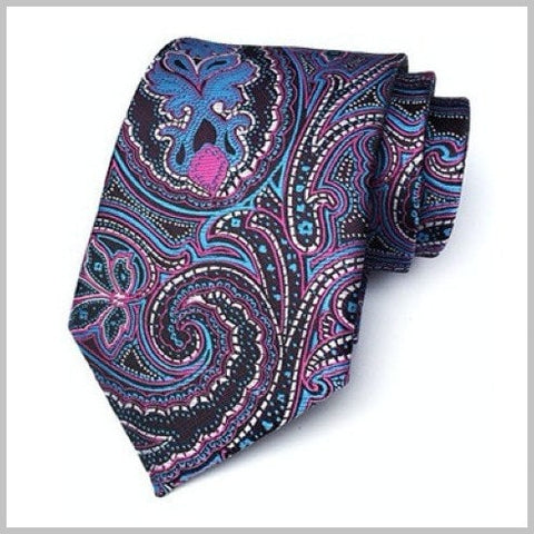 Purple Violet Magical Paisley Silk Tie