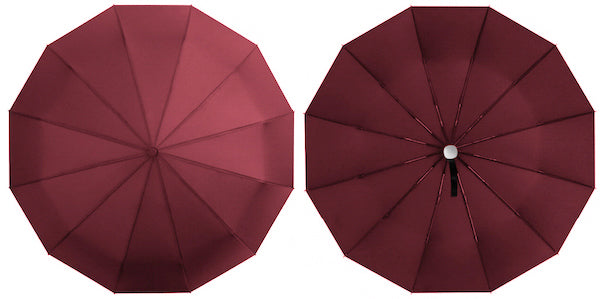 Red rain umbrella with large canopy