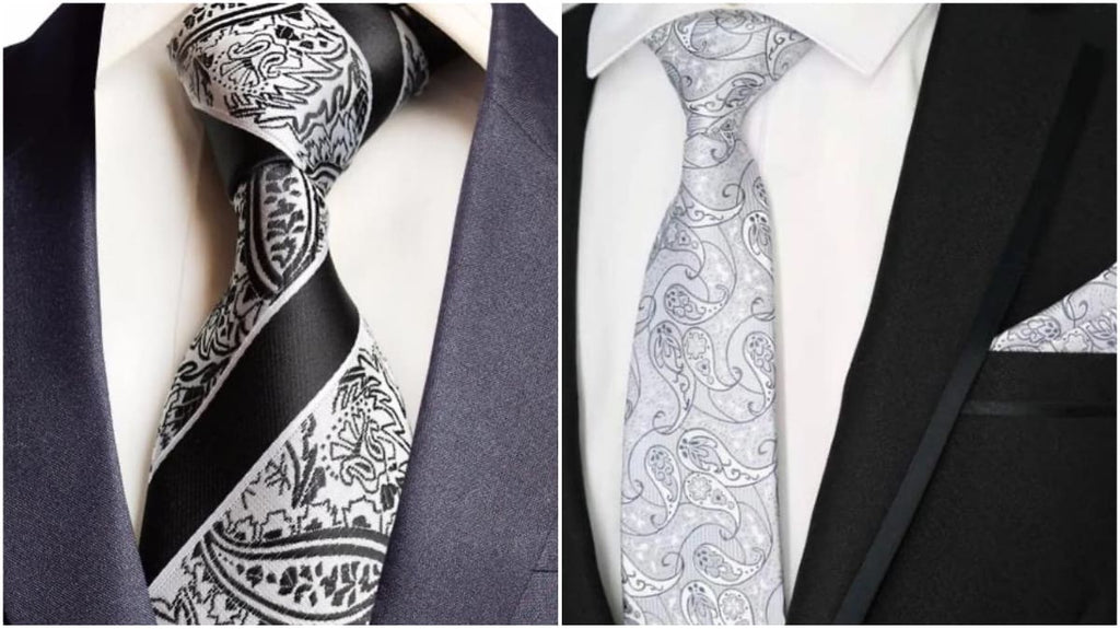 Cravatte bianche con motivi cachemire da uomo