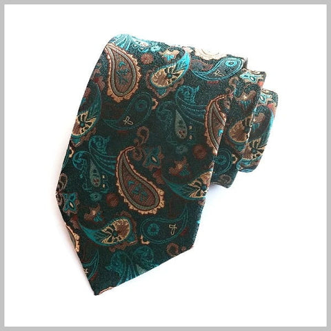 Pine Forest Green Paisley Tie 