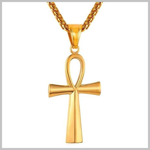Gold ankh cross necklace