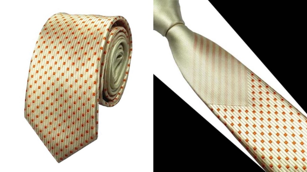 Cravatta da uomo in seta color oro metallizzato