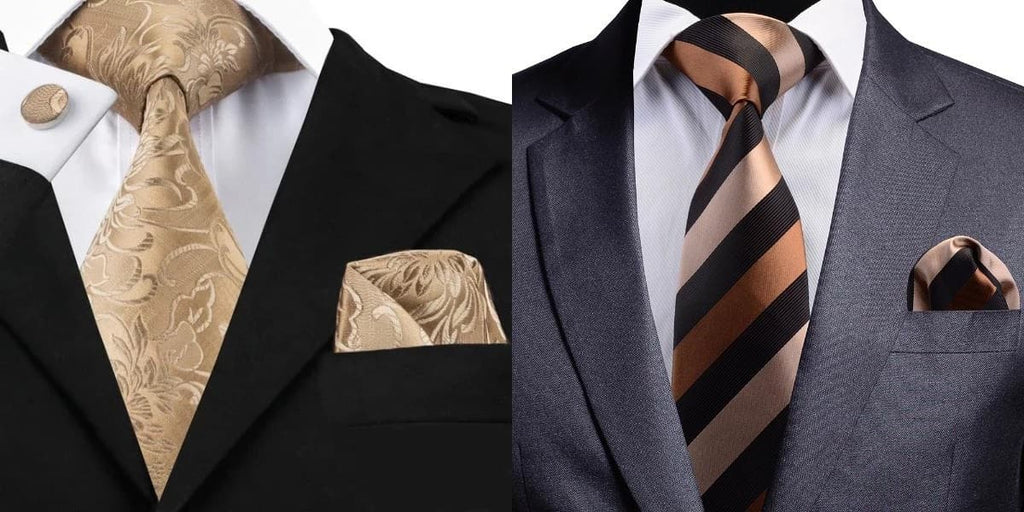 Cravatte nuziali dorate per uomo