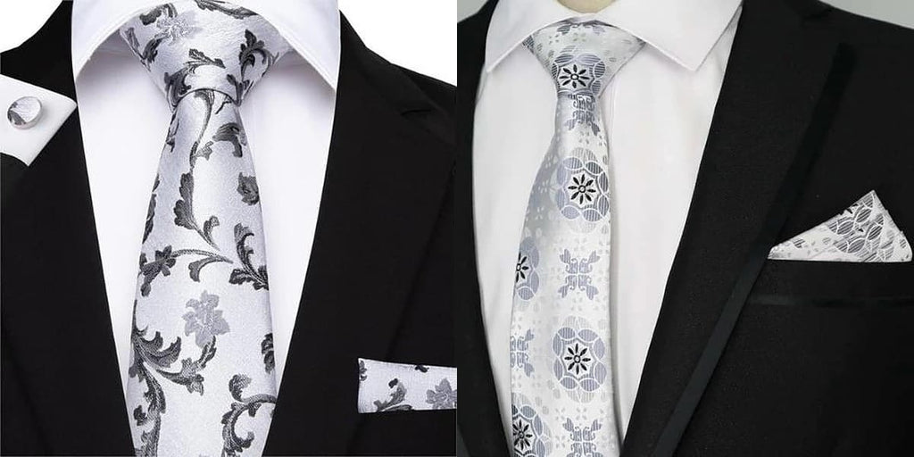 Cravatte floreali grigie