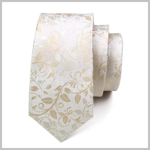 Cravatta da sposa floreale in oro bianco
