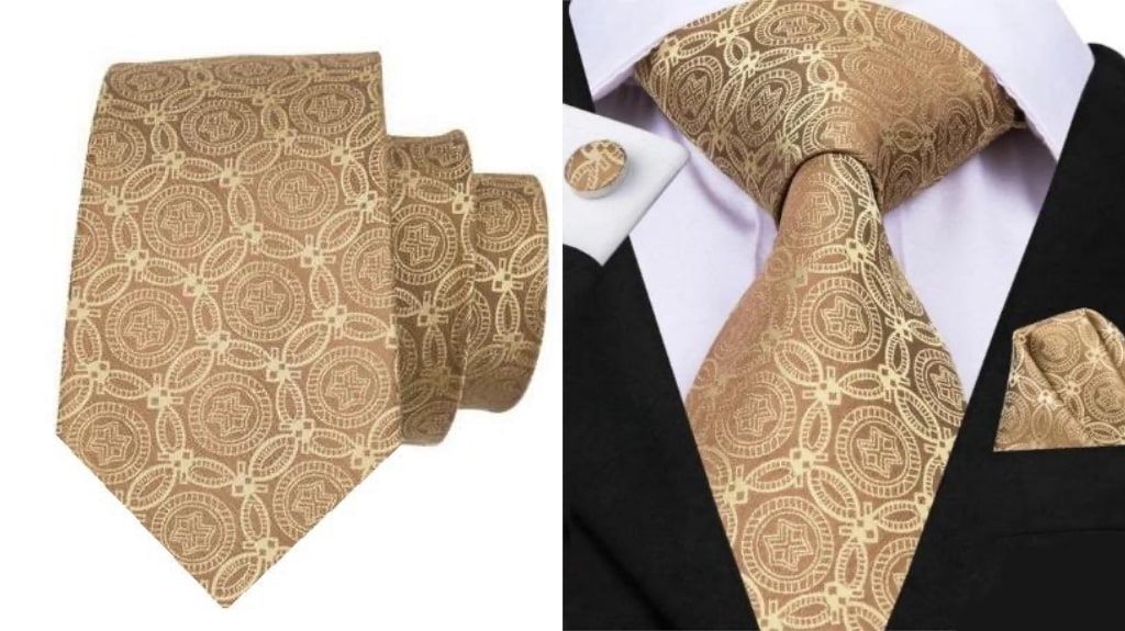 Cravatta di lusso dorata per uomo