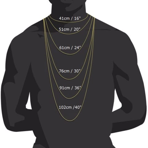 Necklace chain length chart