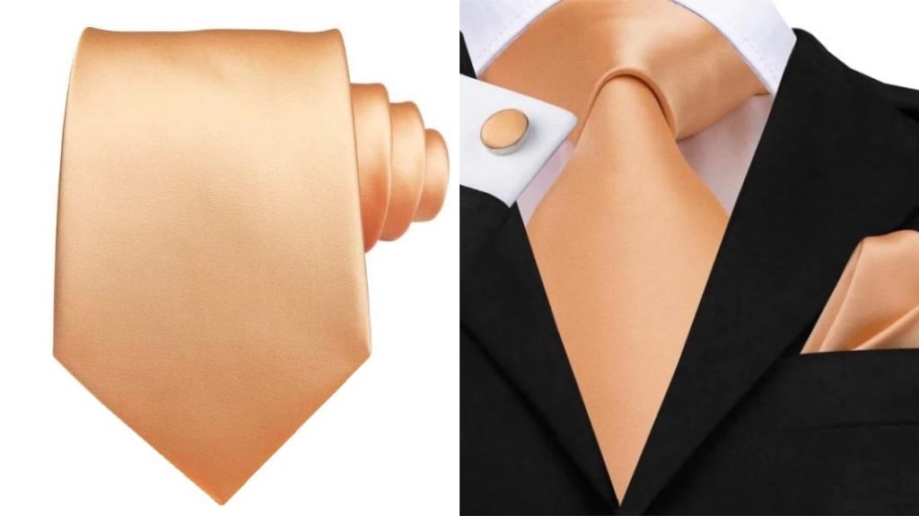 Cravatta da uomo in seta color oro rosa