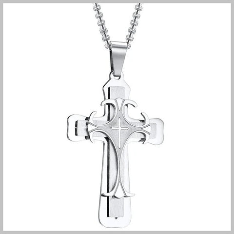 Collana con croce siriaca di design in argento