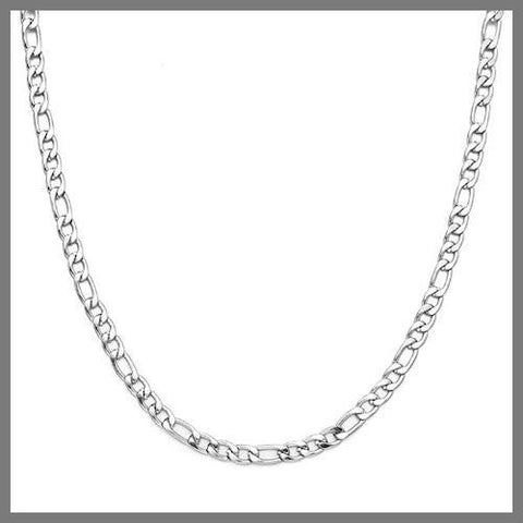 Silver figaro chain necklace