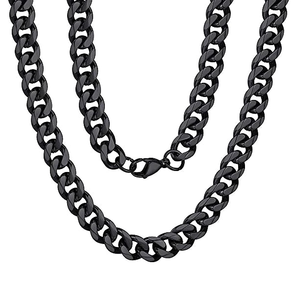 Men's 4.5mm Black Curb Chain Necklace