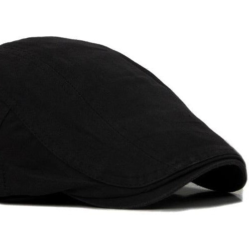 Black Cotton Flat Cap For Men | Classy Men Collection