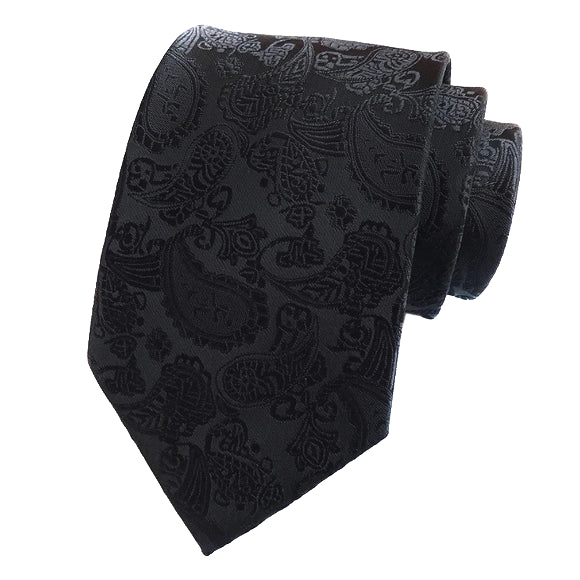 Simple Black Paisley Tie For Men | Classy Men Collection