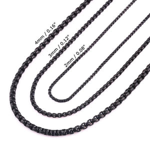 7.5mm Black Curb Chain Necklace