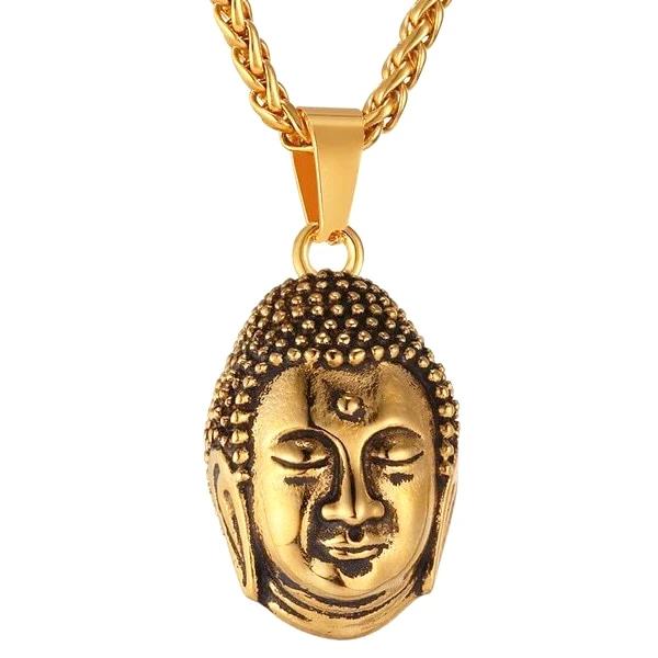 Mens Gold Buddha Pendant Necklace | Classy Men Collection