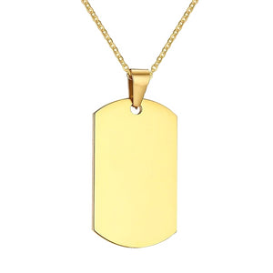 Mens Gold Dog Tag Chain Necklace Made 