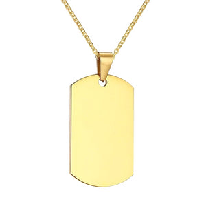 mens gold dog tag chain