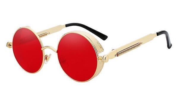 GetUSCart- COASION Vintage Round Flip Up Sunglasses for Men Women Juniors  John Lennon Style Circle Sun Glasses(Black Frame/Red Lens)