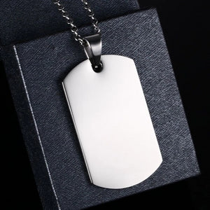 Mens Gold Dog Tag Chain Necklace Made Of Stainless Steel