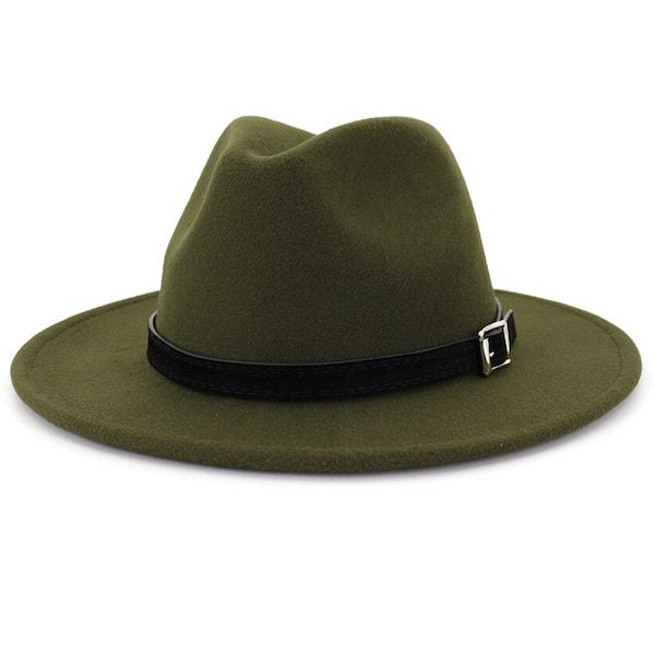 Classic Olive Green Fedora Hat For Men | Classy Men Collection