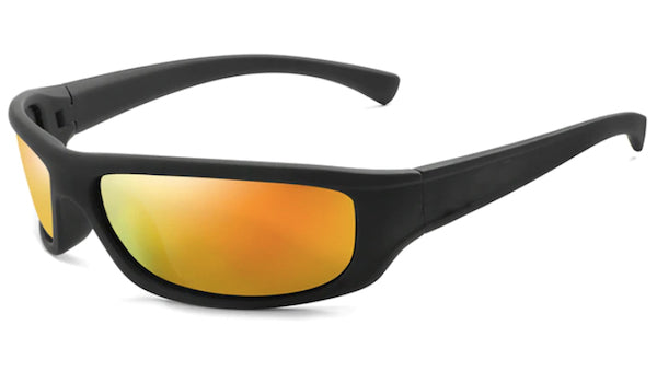 Orange Mirrored Sports Sunglasses With Polarized Lenses Cmc Classy Men Collection 