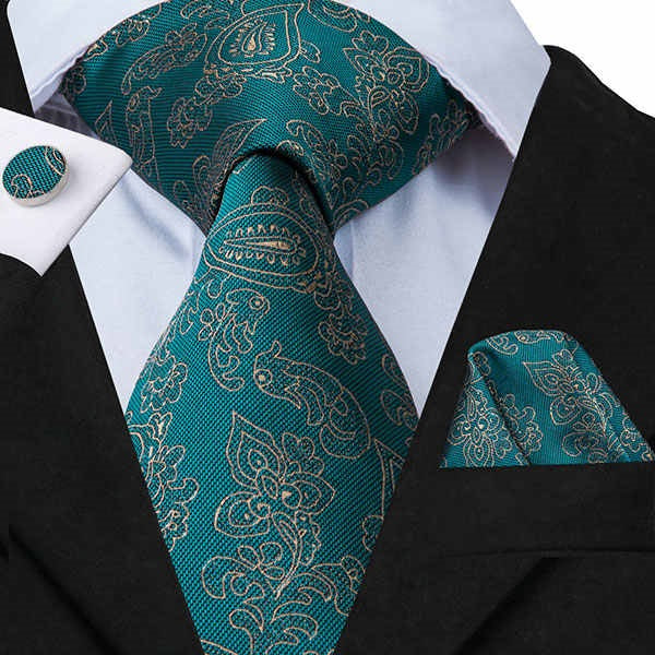 Persian Green Floral Paisley Silk Tie | Classy Men Collection