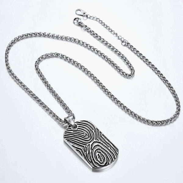 fingerprint dog tags silver