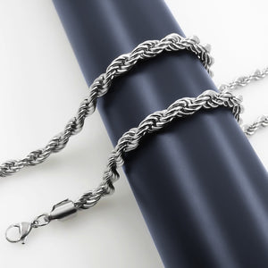 INOX Jewelry 8mm Oxidized Steel Franco Chain Necklace NSTC0708AT -  RingMaster Jewelers