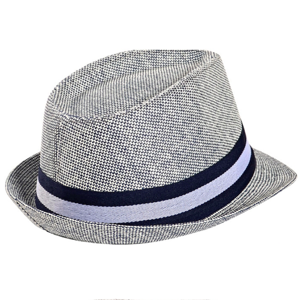 Blue Straw Fedora Summer Hat with Blue And White Ribbon | Classy Men ...