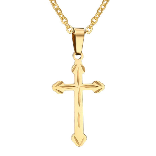 Gold Orthodox Cross Pendant Necklace for Men & Classy Men Co.