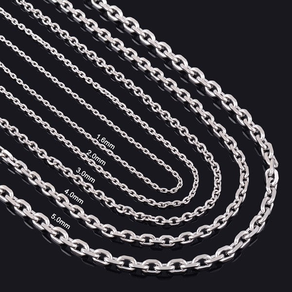 5mm Silver Rolo Chain Necklace for Men | Classy Men Collection