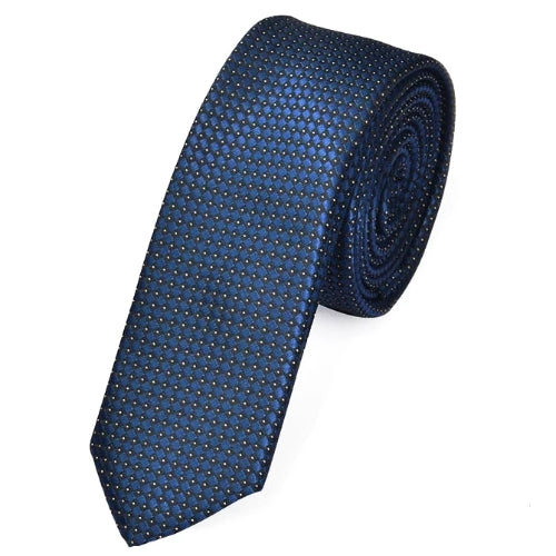 Skinny Blue Tie With Dotted Pattern | Classy Men Collection