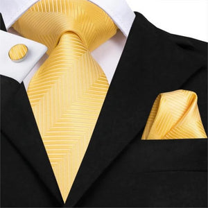 gold silk tie