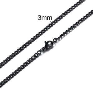 7.5mm Black Curb Chain Necklace