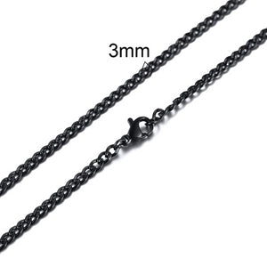 Men's 4.5mm Black Curb Chain Necklace