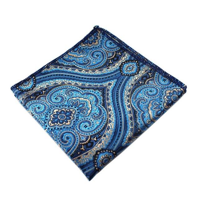 Pocket Square with Blue Paisley Pattern | Classy Men Collection